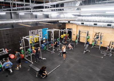 Rec Centre members working out in the weights area of the new Rec Centre.