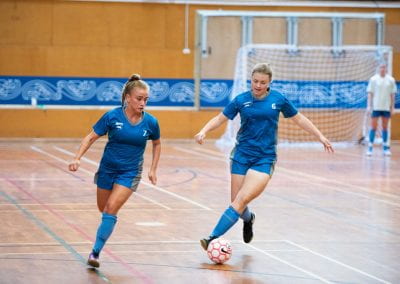 Two University of Auckland students playing Tertiary Futsal